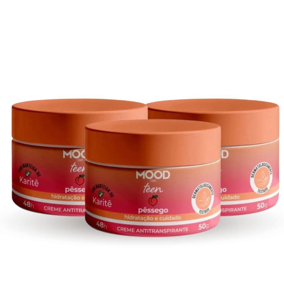 KIT 03 UNIDADES DESODORANTE EM CREME MOOD 50G