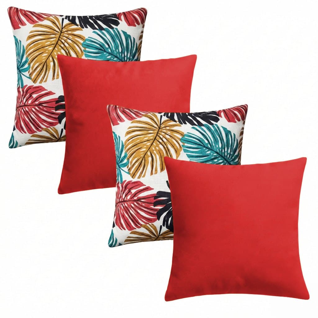 04 Capas Para Almofadas Estampadas Sem Refil Modernas 50x50 Com Ziper Escondido Lavavel Anti Bolinha