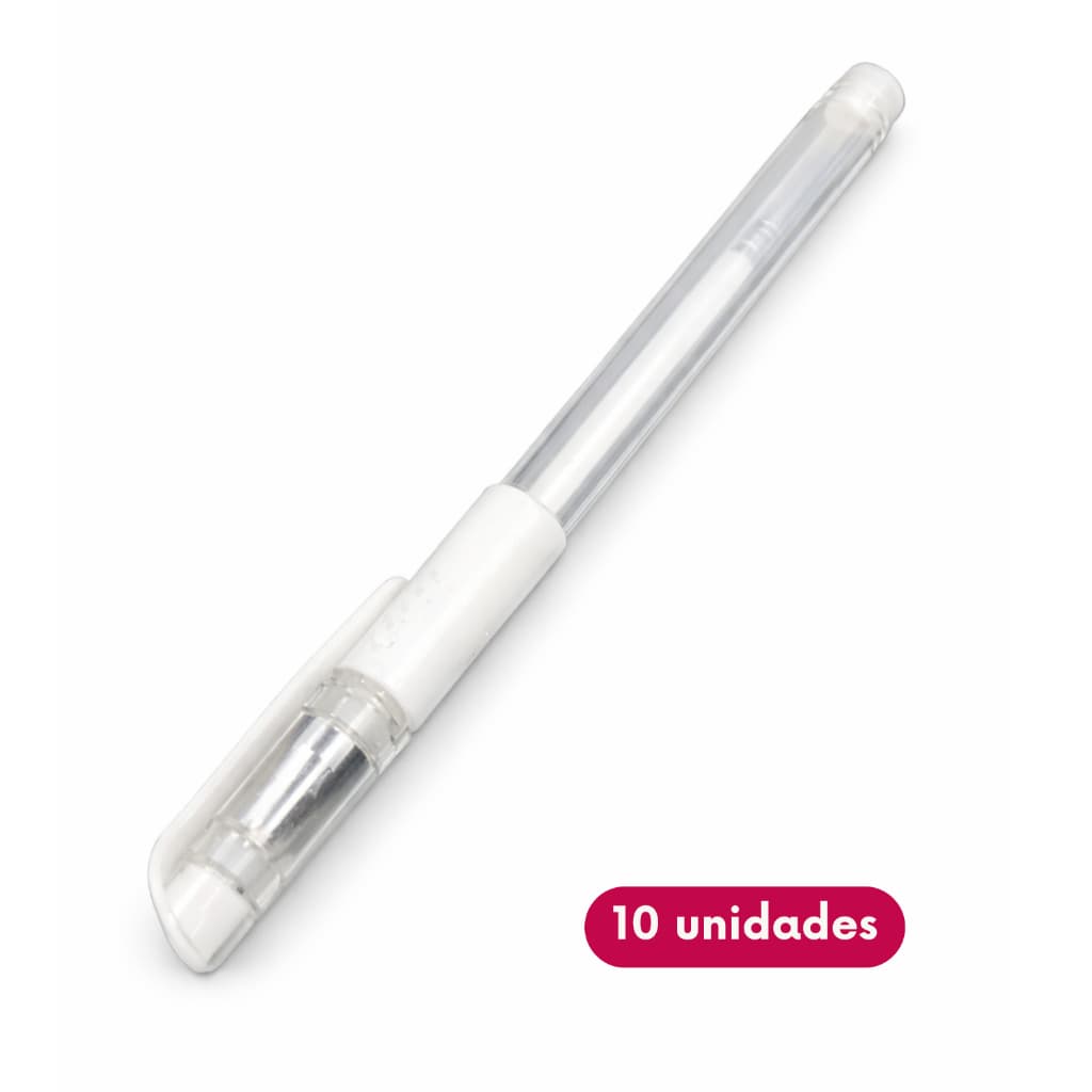 Kit 10 Canetas Gel Branca para Micropigmentação | Marcação de Sobrancelhas e Lábios