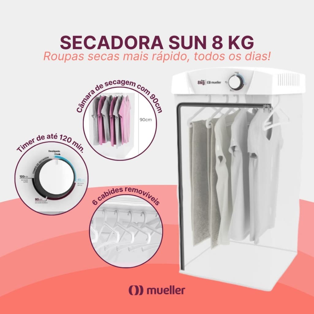 Secadora de Roupas Mueller Sun Branca – Prática, Econômica e Eficiente