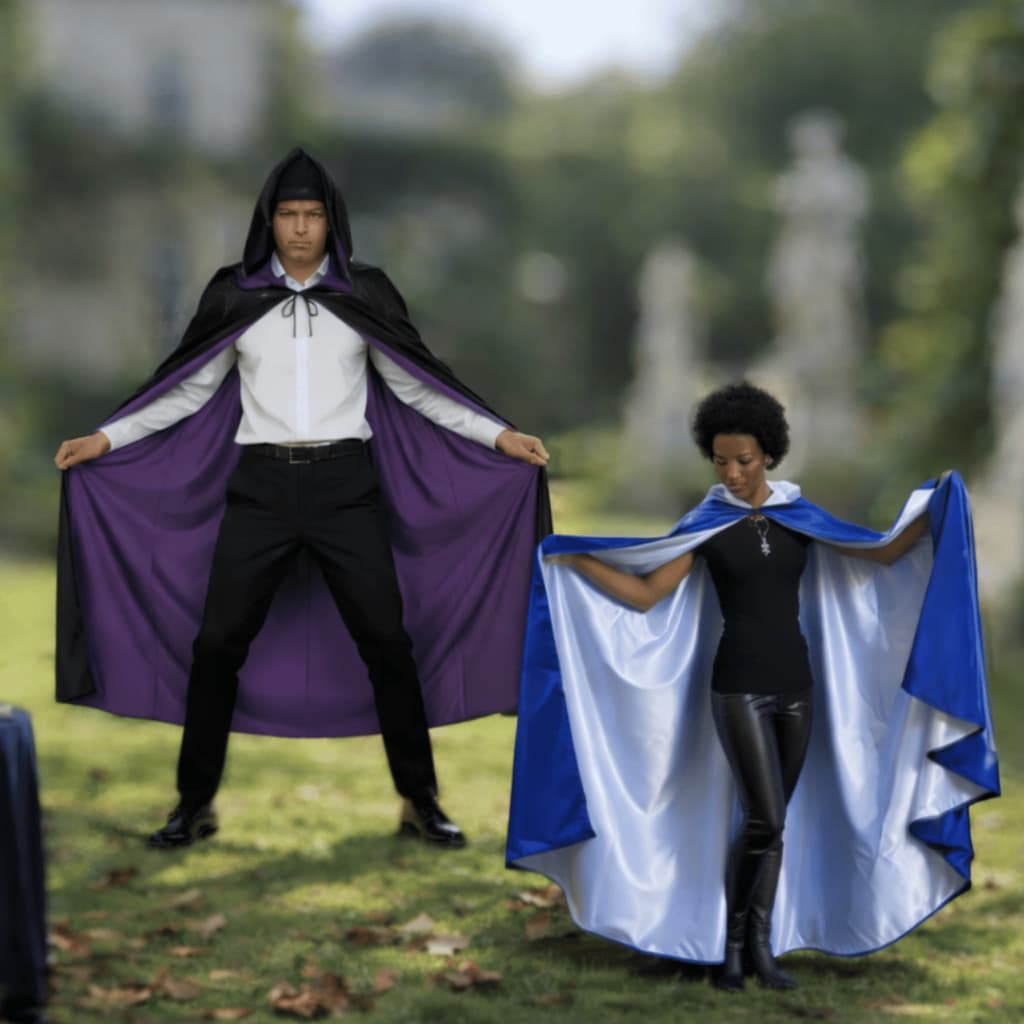 Capa De Bruxa Vampiro Drácula HalloweenCarnaval Dupla capuS Gola adulto Umbanda E Candomb ESPECIAIS*