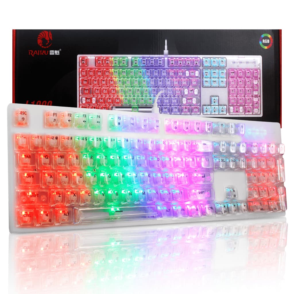 Teclado Mecanico FY L1000 Transparente RGB Gamer Ice Crystal Switch