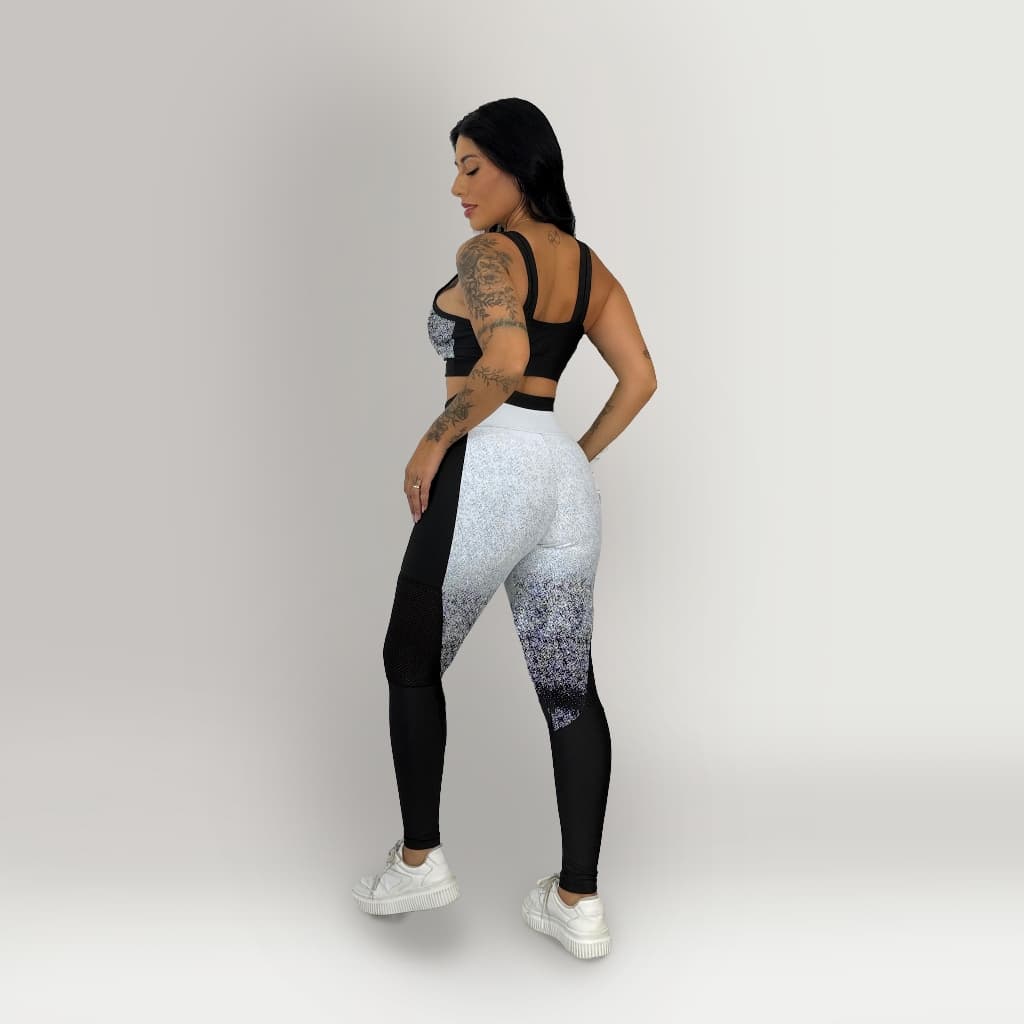 Conjunto Fitness Tecido Blackout Zero Transparência com Telinha
