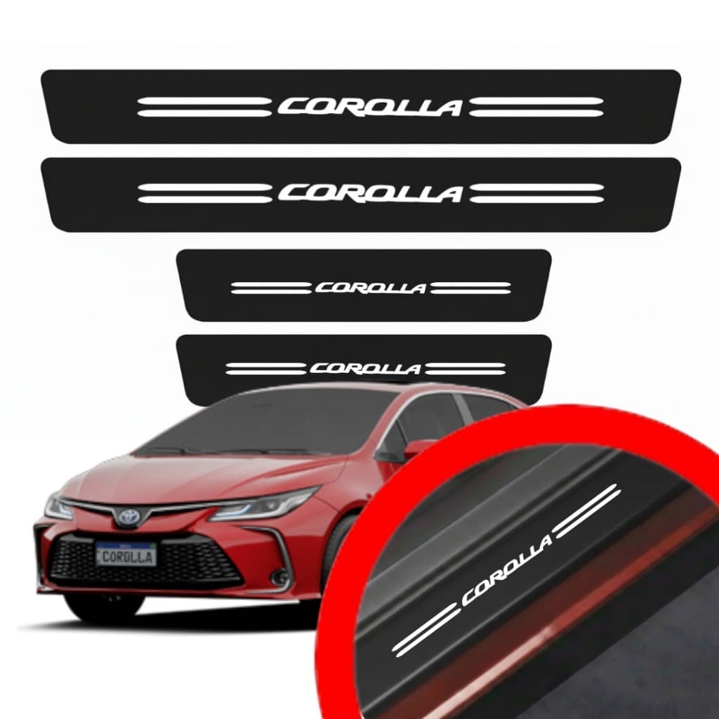 SOLEIRA PROTEÇAO PORTA COROLLA UNIVERSAL VINIL PARA CARRO AUTOMOTIVO PERSONALIZADA VARIAS CORES