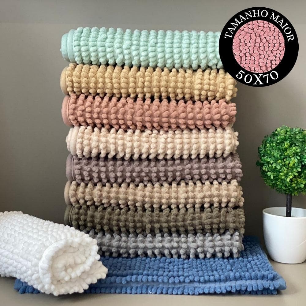 Tapete Bolinha Micropop 50x70 Rozac Antiderrapante Dyanjo