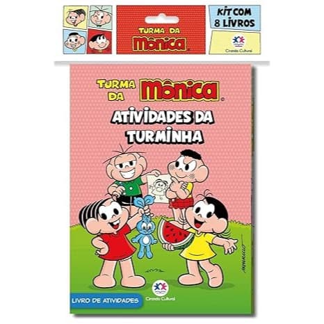 Kit contendo 8 Livros Turma de Mônica Embalagem Econômica Atividades de colorir, histórias