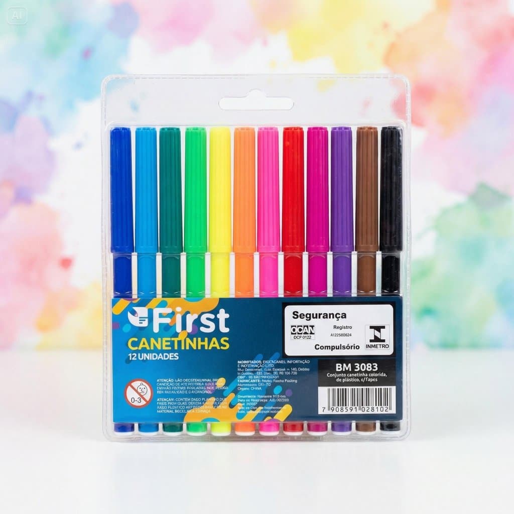 Kit Canetas Apelicano Coloridas Multifuncoes Marcadores Desenho Esboço 12 Unidades