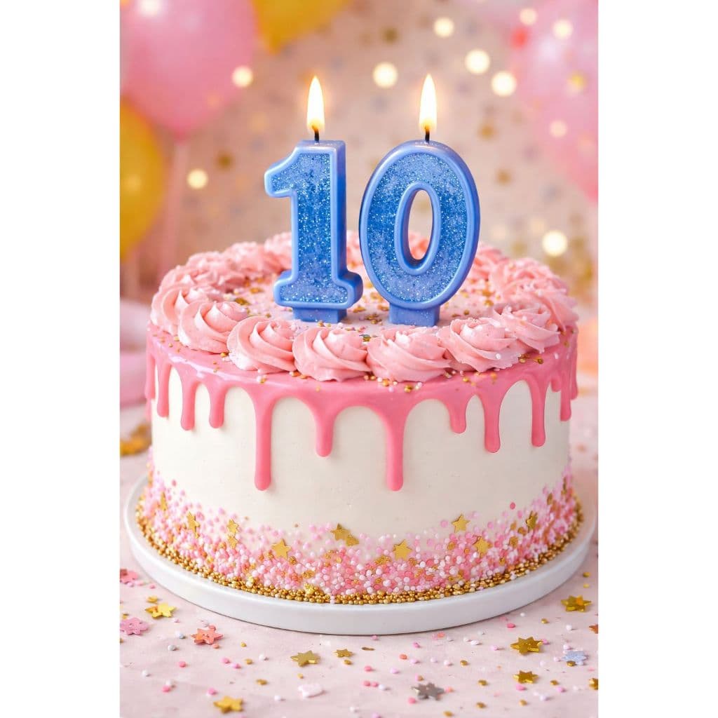 Semana do Consumidor |Vela de Aniversário Silver Festas com Glitter Azul e Rosa – Todos os Números Disponíveis 🎂✨