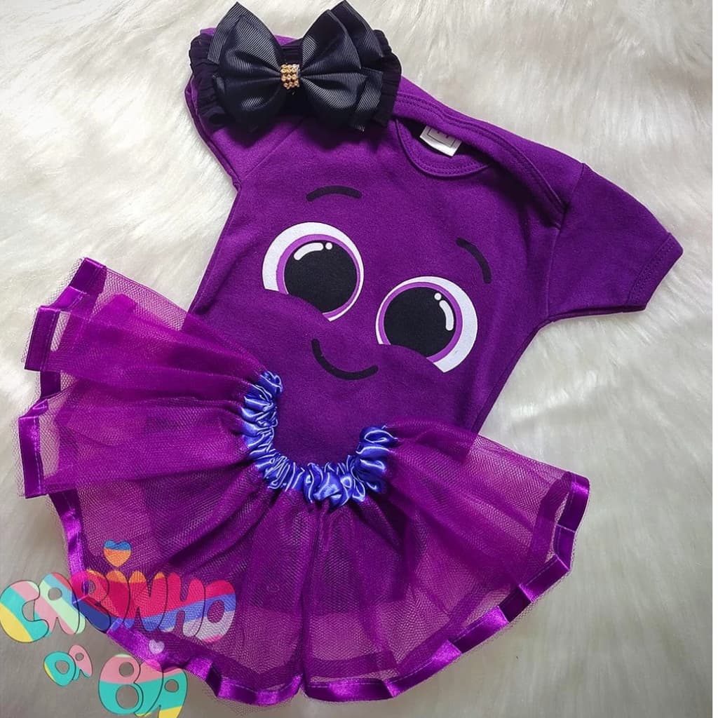 Body Temático Mesversário Bebê Menina/Menino Polvo/Gatinha - Bolofofos