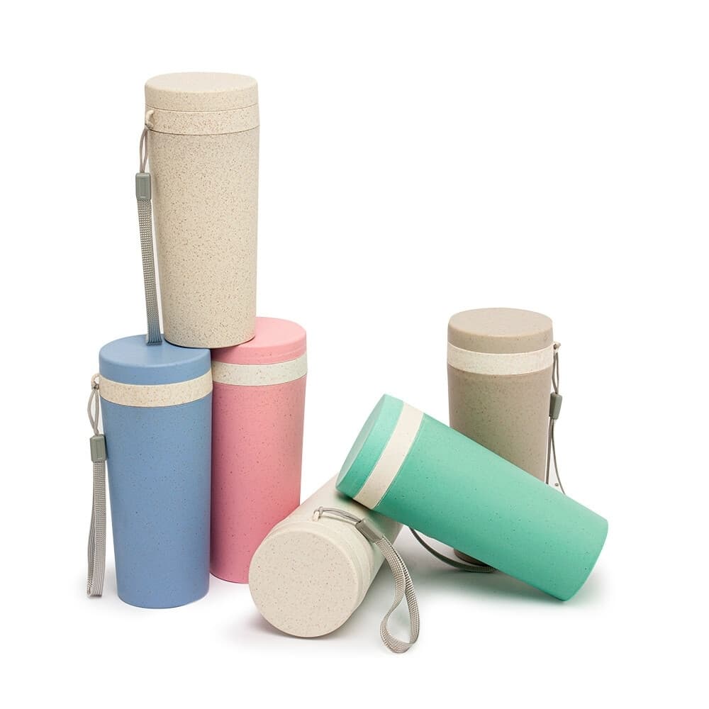 Kit 5 Unidades Copo Fibra de Bambu 350ml