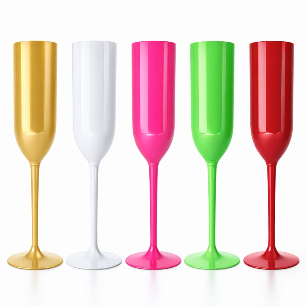 Kit 10 e 20 Taça de Champanhe Acrílica Espumante Champagne para Festas, Aniversários, Casamentos