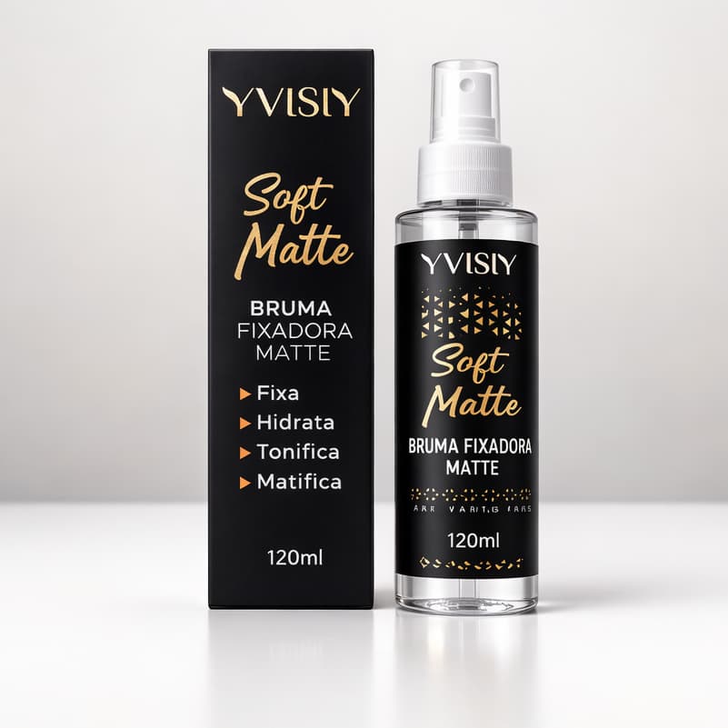 Bruma Fixadora Soft Matte YVISIY 120ml – Fixa, Hidrata e Matifica a Maquiagem por 24h