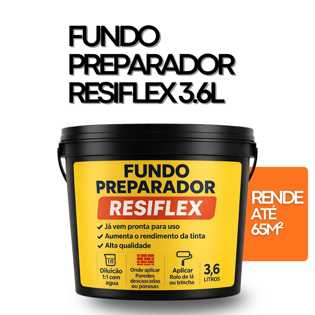 FUNDO PREPARADOR DE PINTURA RESIFLEX 3.6L - SELANTE E  PREPARADOR DE PAREDES E BLOCOS