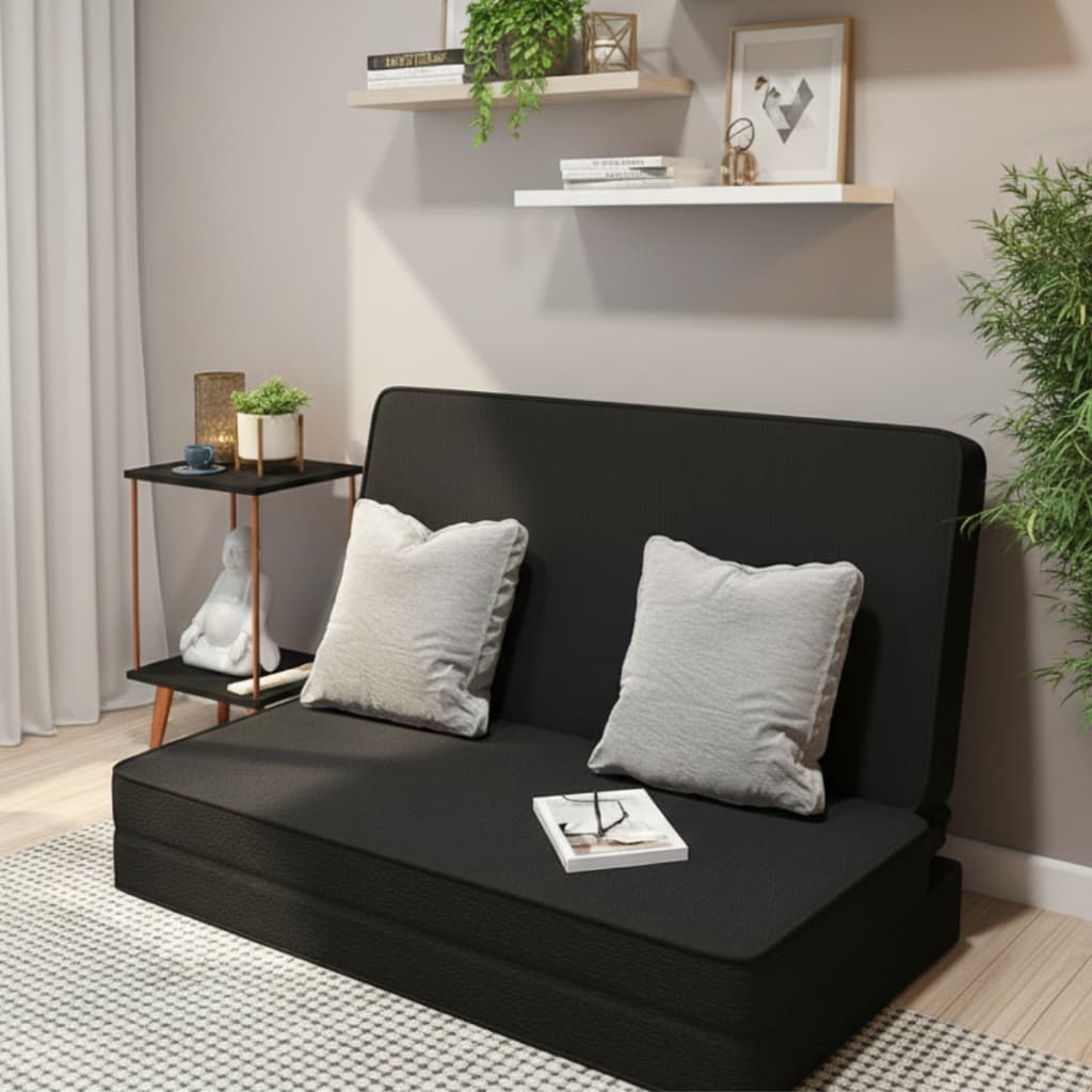 Puff 3 em 1 Colchonete Multiuso Cama Sofá Visita Quarto Organizador Dobrável - Love&Home