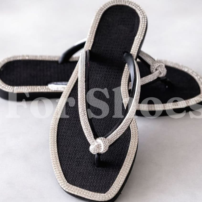Rasteira Feminina Brilho Elegante Bico Quadrado Moda  - Envio Rapido