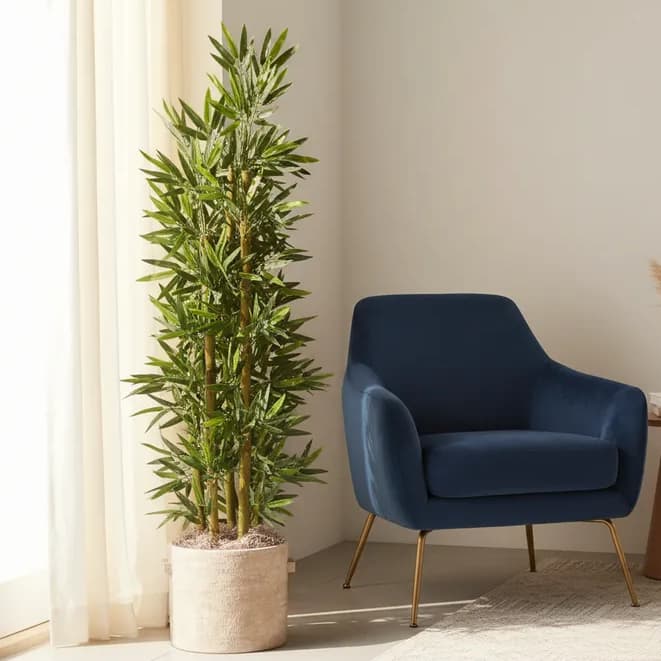 Planta Artificial Bambu Decoração Tronco Natural