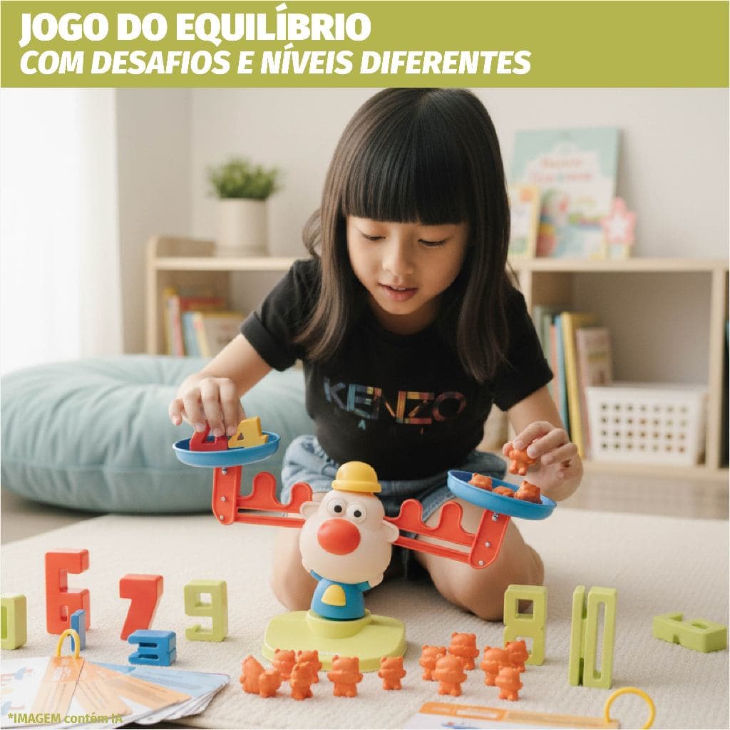 Jogo Cálculo Balança Matemática Cartas Raciocínio Desafios Comparação Equilíbrio Números Coloridos