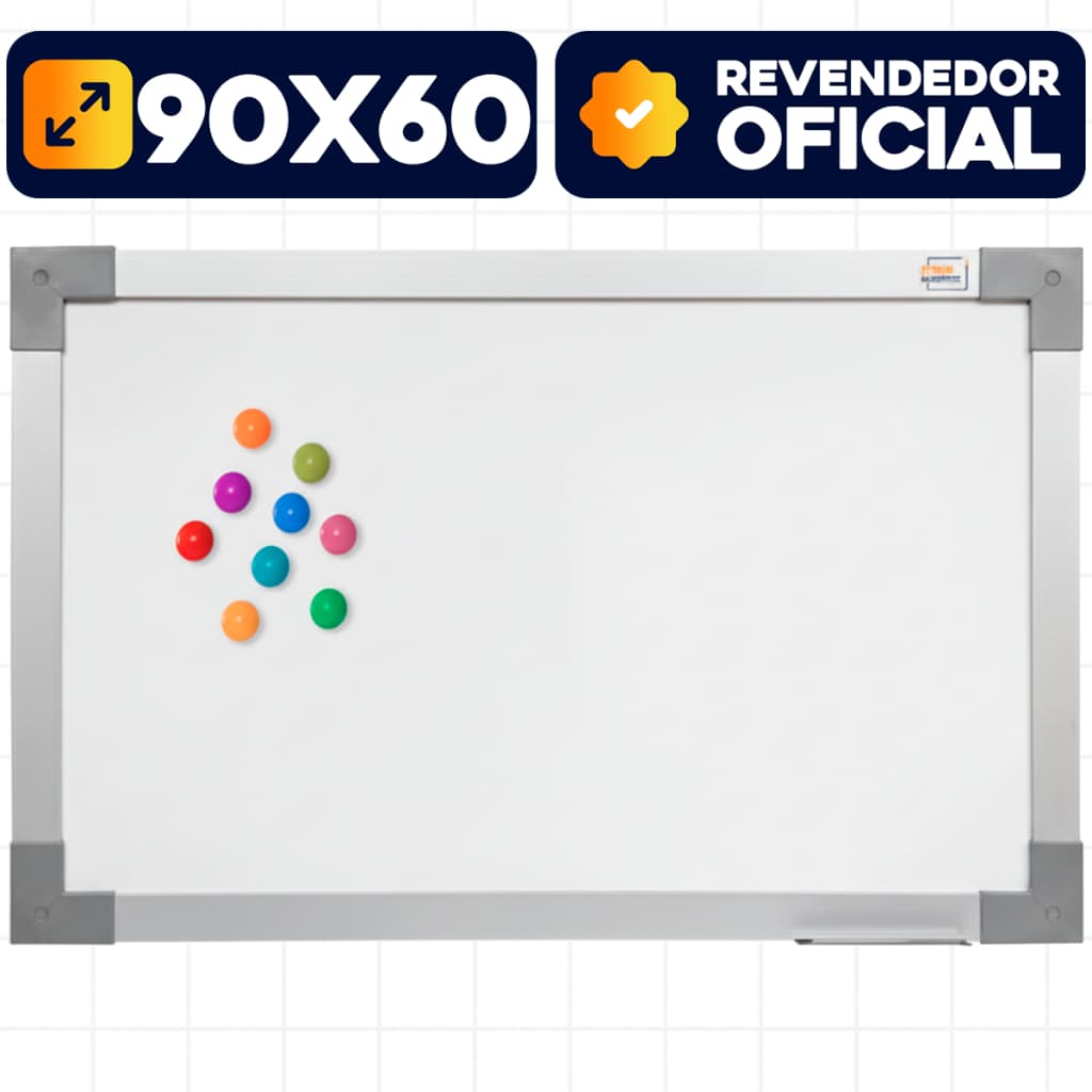 Lousa Quadro Branco Magnético 90x60 Soft Alumínio Stalo