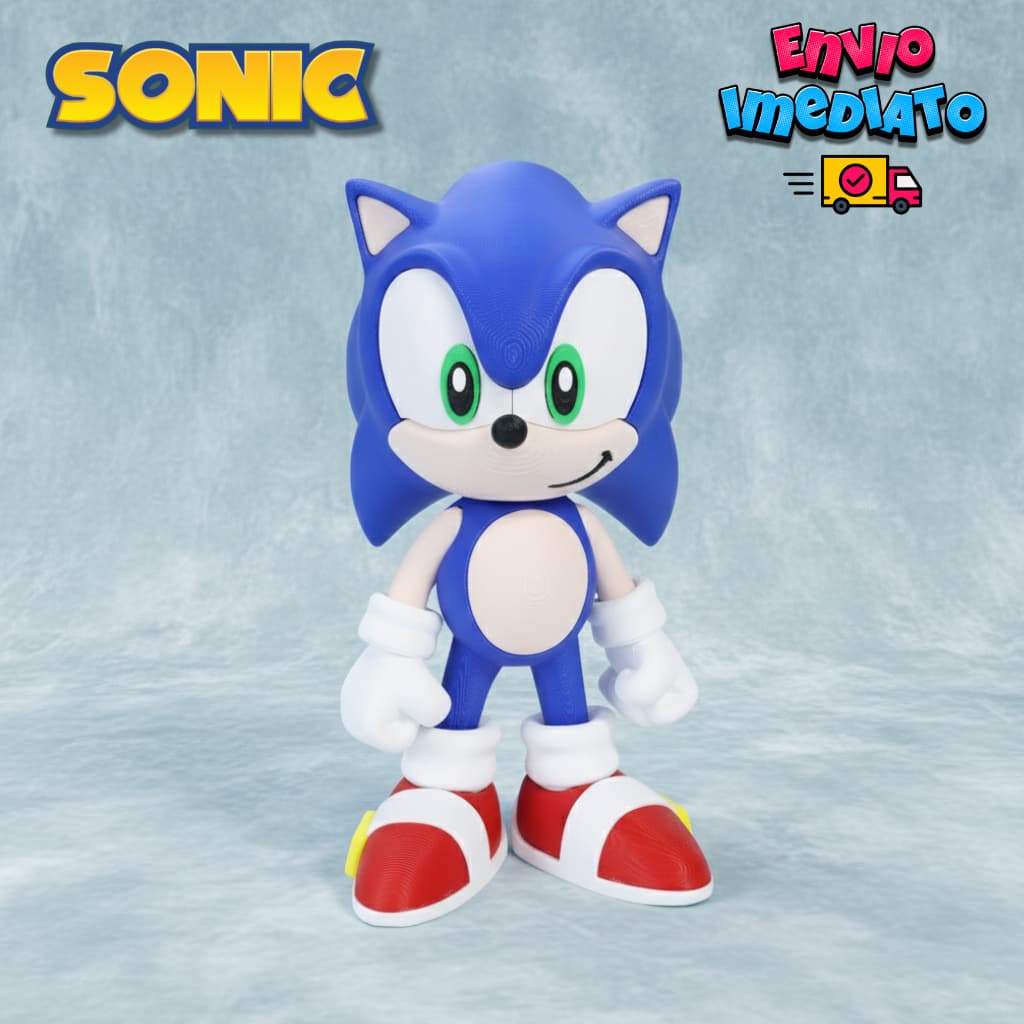 Boneco Sonic 15cm Colecionável Decorativo Geek Gamer Personagem Clássico