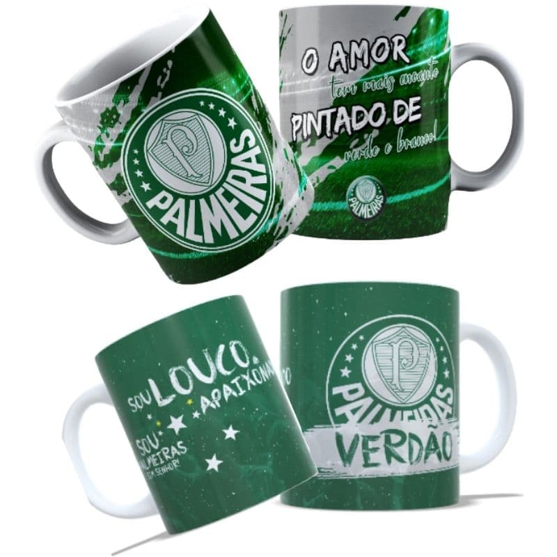 Caneca Cerâmica Personalizada com Nome Palmeiras Vários Modelos