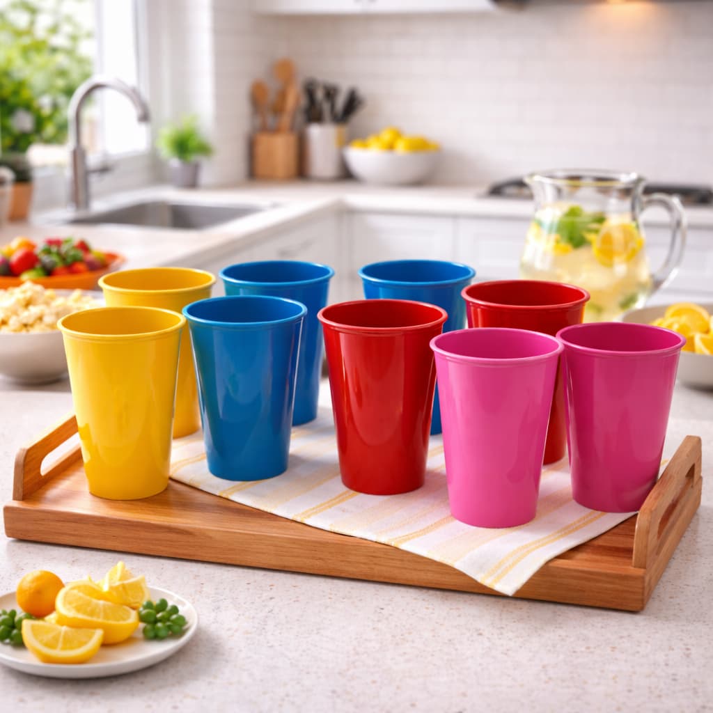 Kit Copos Plásticos Com 20 Unidades de 350ml Ideal Para Festas Escolas Creches Resistente Uso Diário