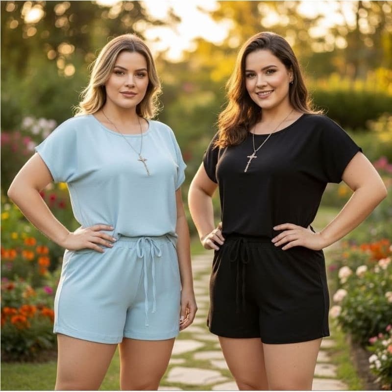 Conjunto Duna - Camisa + Shorts - Conjunto Plus size