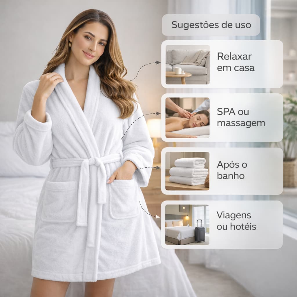 Roupão Atoalhado Felpudo Atlântica 100% Algodão Unisex a Pronta Entrega