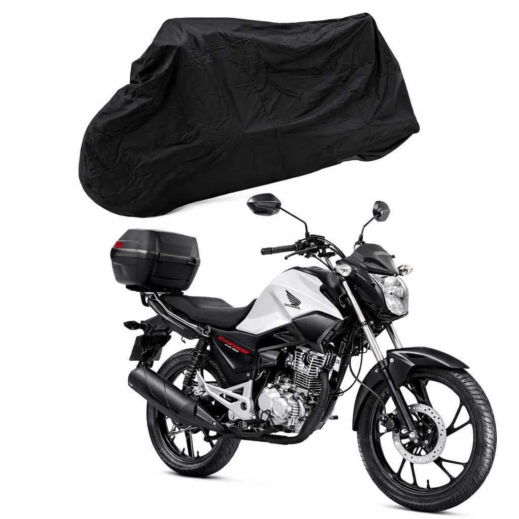 Capa Couro Moto Protetora Impermeável Térmica Cg Cargo Com Baú