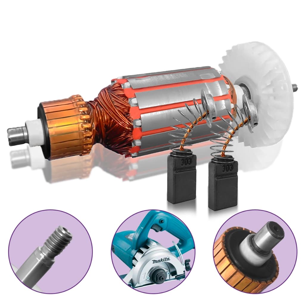 Induzido Carvão Compatível Serra Mármore 4100NH3 MT410 MCC400 MCC401 220/110V