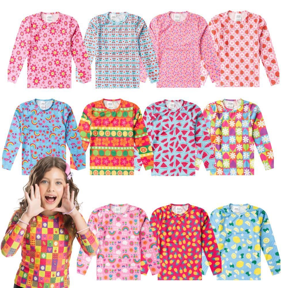 Kit de 2, 3, 4, 5  ou 6 Peças Sortido de Roupa Infantil Menina Moda Praia Verão Feminino