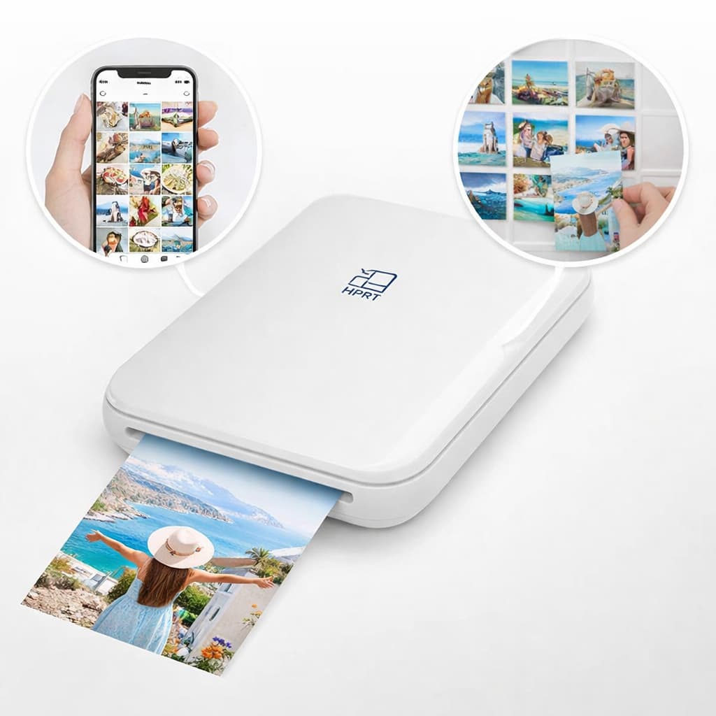 Impressora fotográfica colorida 50x76mm Impressão de fotos coloridas de 2x3 polegadas Bluetooth
