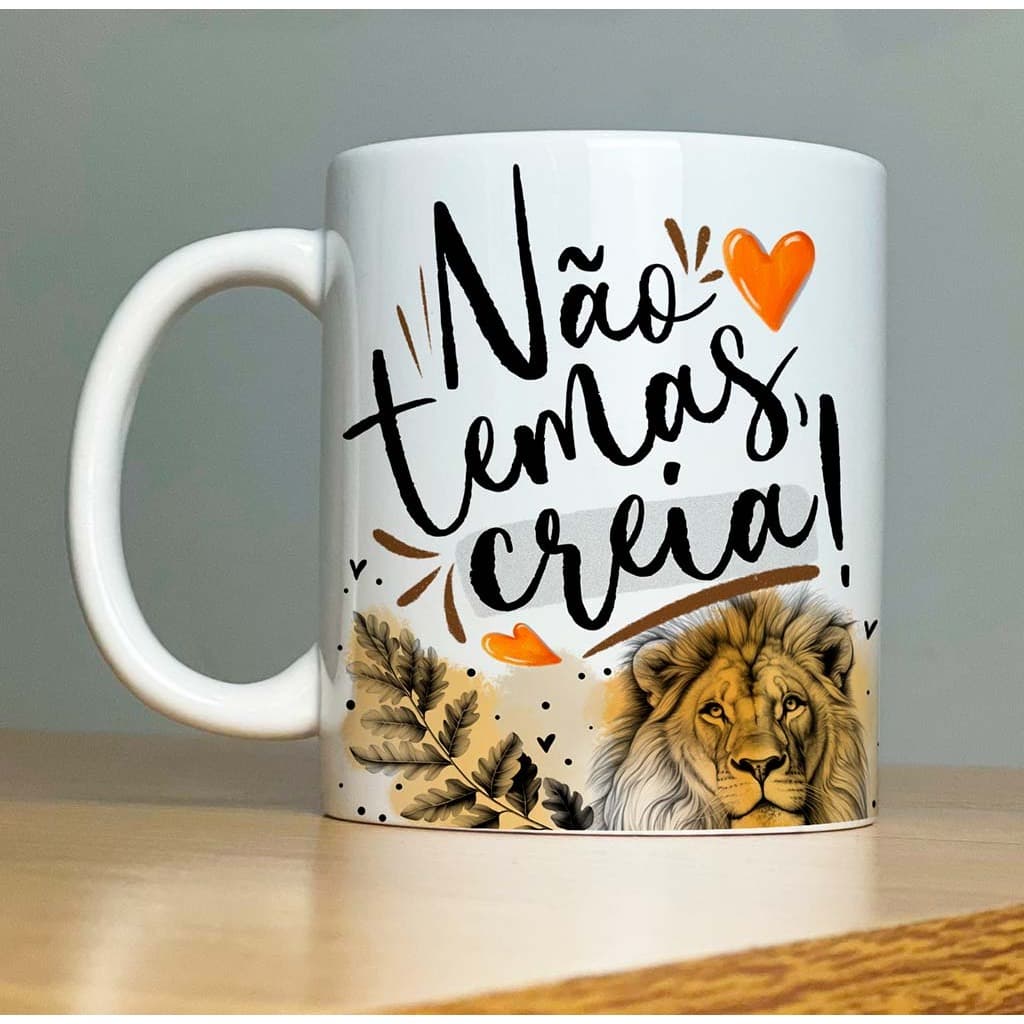 Caneca personalizada Religiosa - Frases - Jesus - Leão - Força