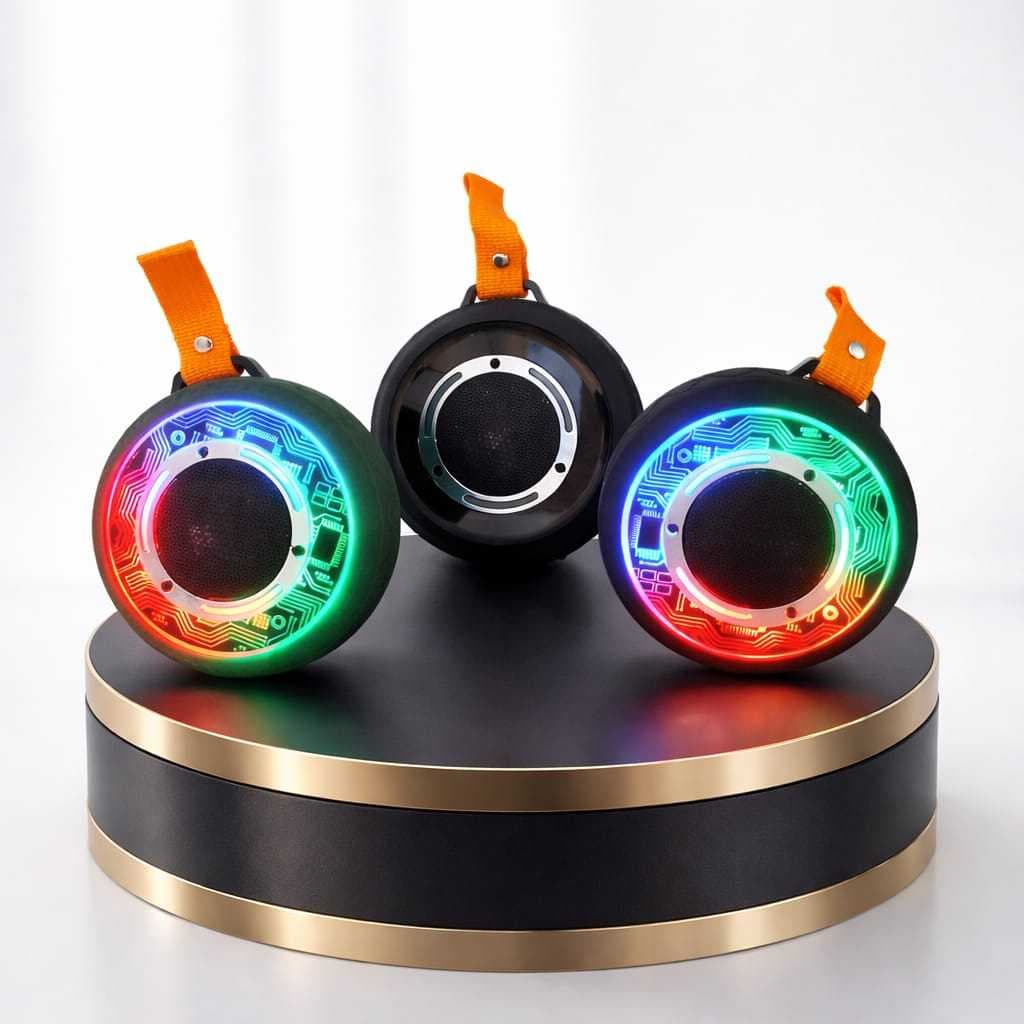 Caixa Portátil RGB Para Bike Resistente à Água IPX6 com Bluetooth TWS USB e Cartão TF