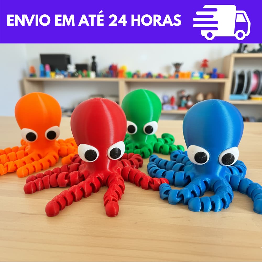 Polvo Brinquedo Flexível Colorido Decorativo | Articulado, Relaxante e Colecionável
