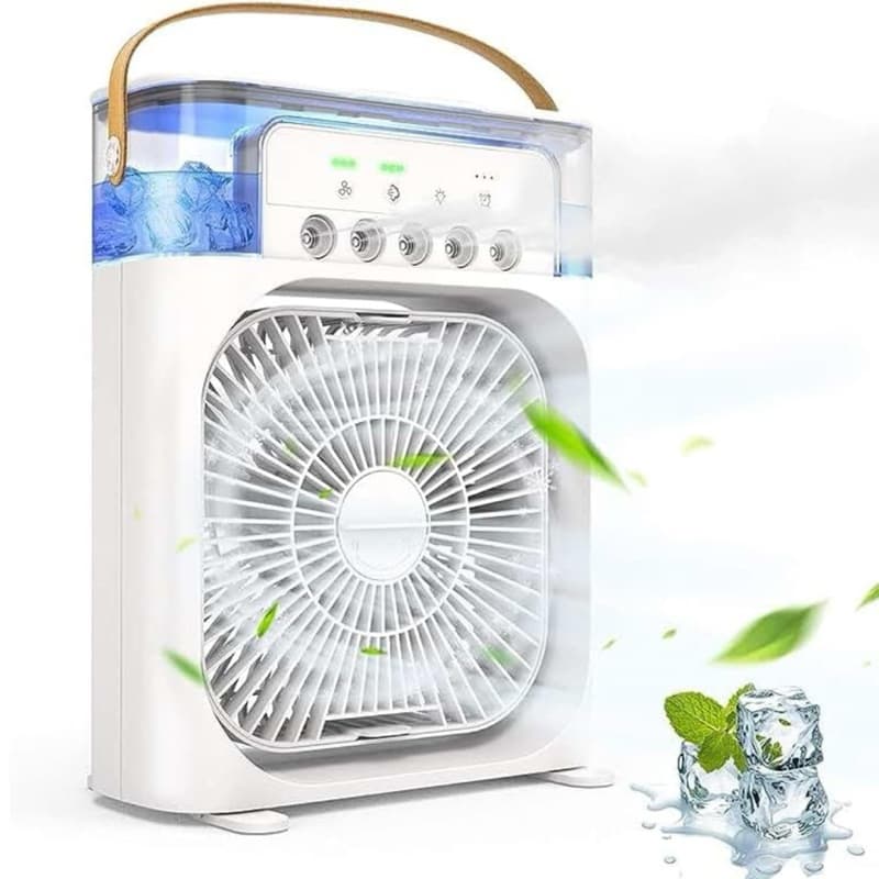 Ventilador Portátil Grande de Mesa Umidificador Climatizador Água e Gelo 3 Velocidades