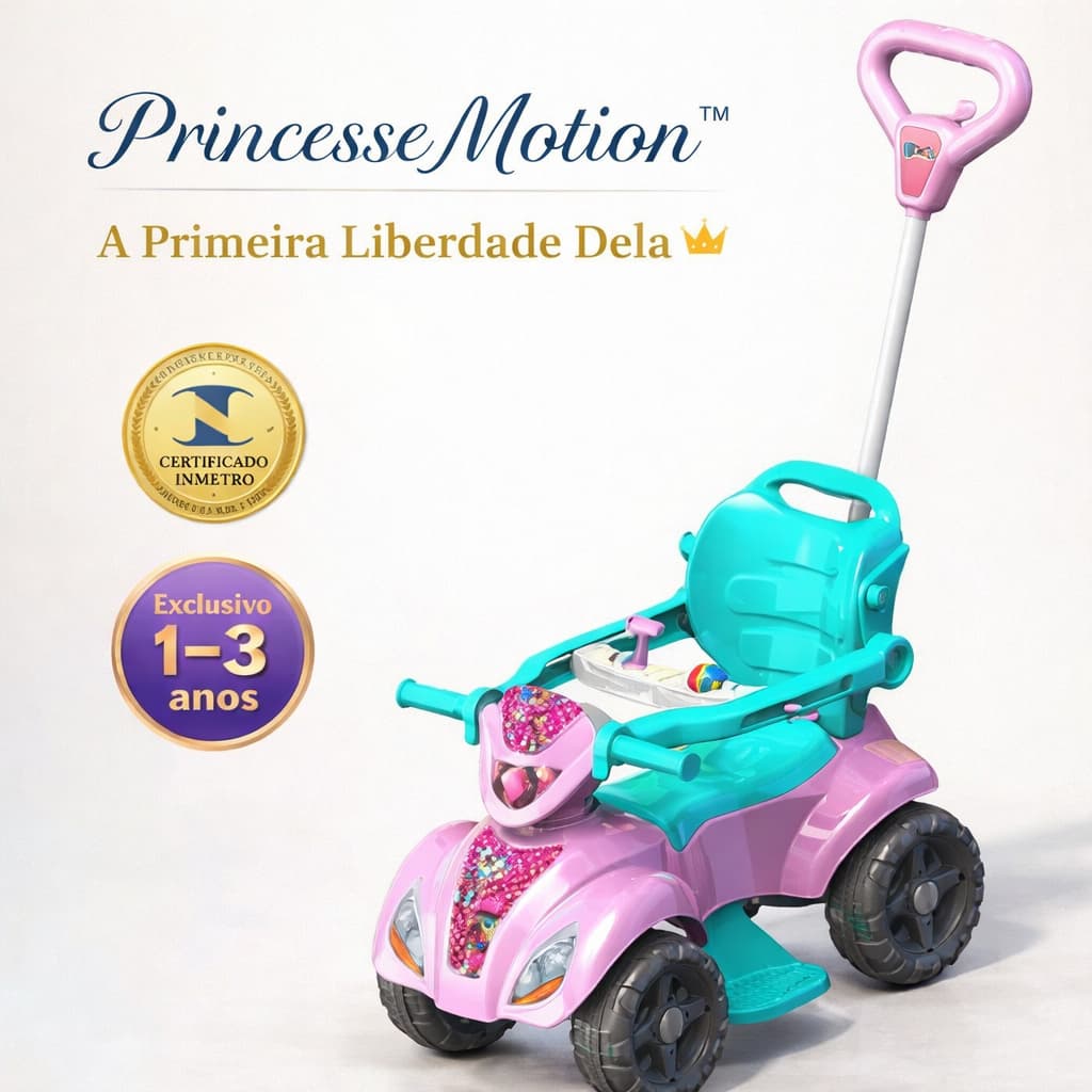 Quadriciclo Infantil Rosa Menina Moto  Veiculo Estavel Seguro Diversao