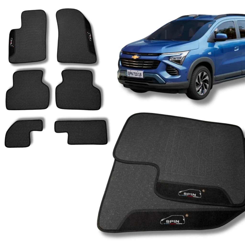 Jogo Tapete Emborrachado Chevrolet Spin Suv Personalizado Preto