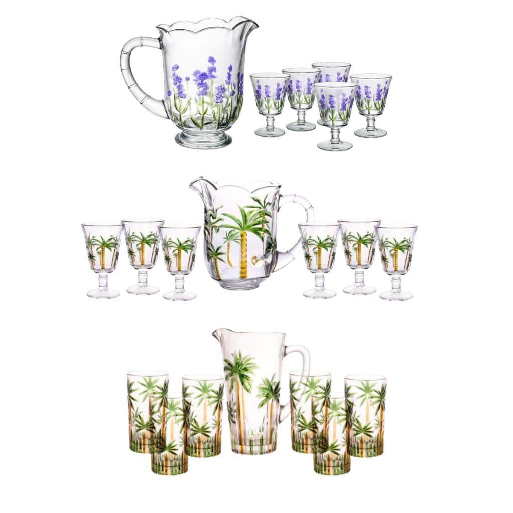 Jogo Jarra Com Taças Palm E Lavanda Ou Copos Palm 360ml Ou Taças Palm 240ml Escolha Seu produto