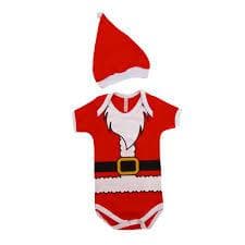 Body + Gorro Roupa de Bebe Natal Mesversario Body Papai Noel Mamãe Noel tamanho P