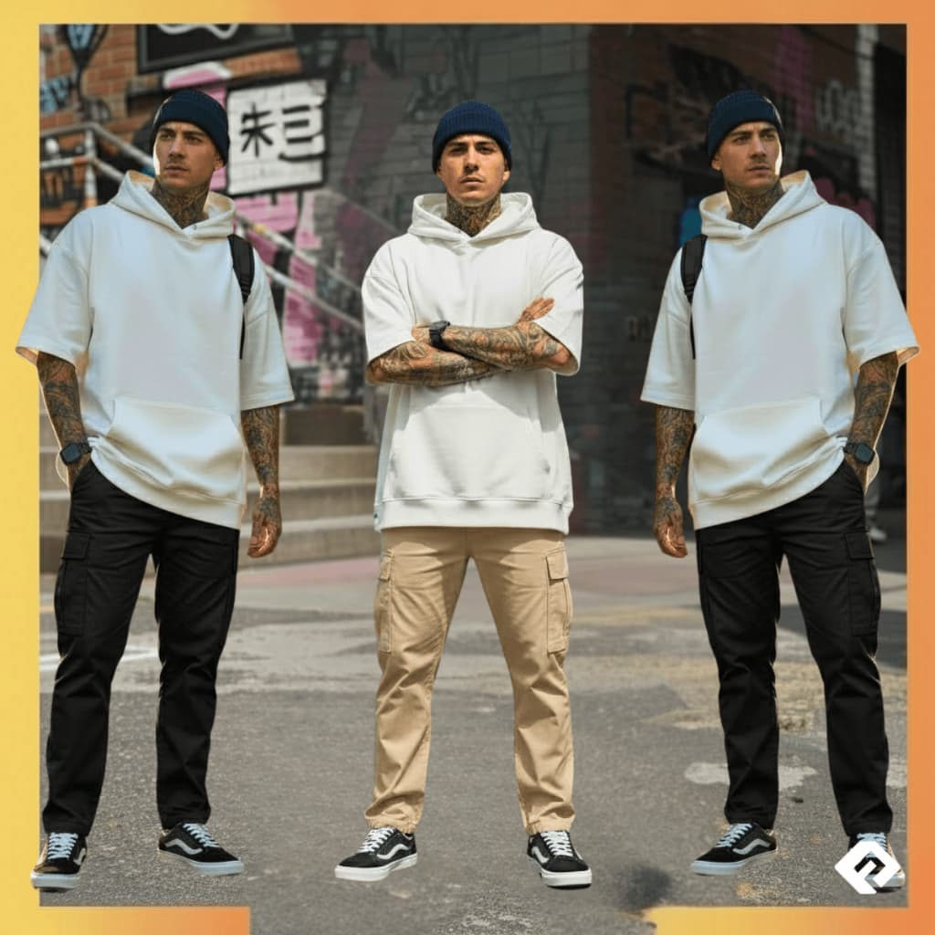 Kit 3 Calça Cargo Masculina em Sarja Slim Fit com Bolsos Laterais Estilo Militar Casual