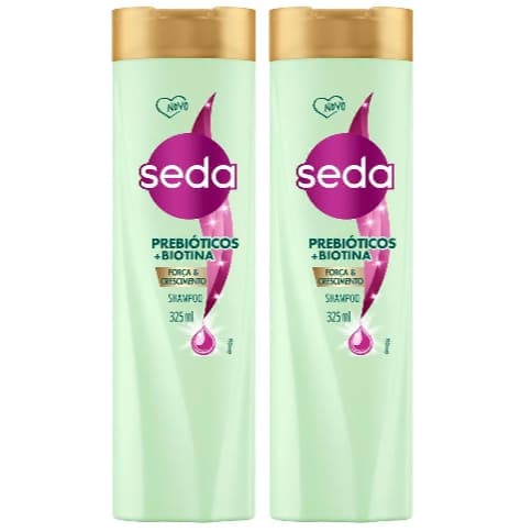 box c/2 Shampoos Seda Prebióticos + Biotina Crescimento 300ml