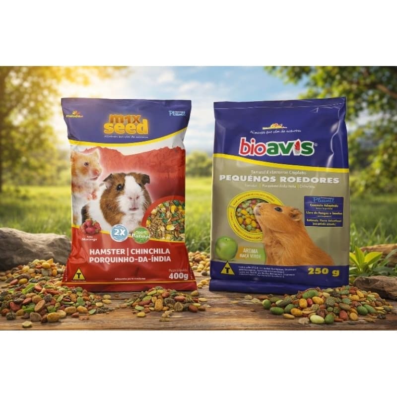 Kit ração roedores/Porquinho da Índia/chinchila/Hamster