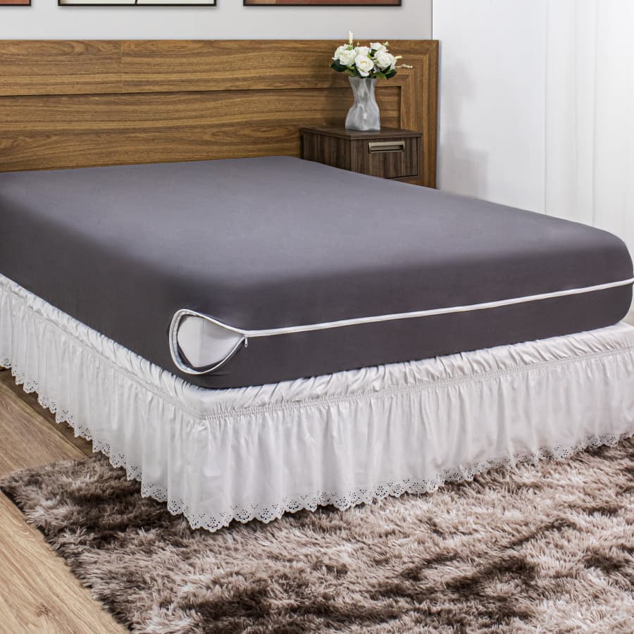 Capa Protetora de Colchão para Cama Casal King Size Malha Gel com Zíper