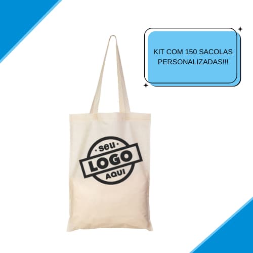 Kit 150 Sacolas TNT 30x40 Ecobag Personalizada com Alça