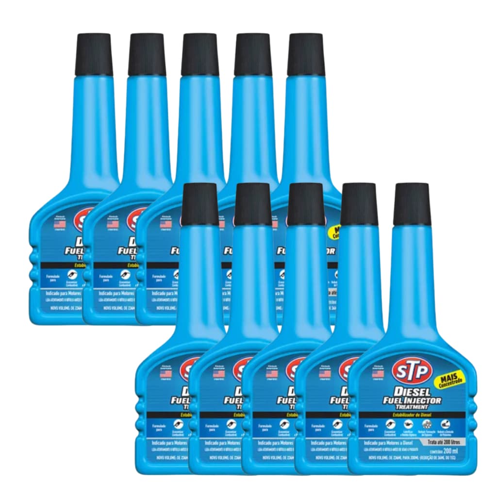 Kit 10 STP Aditivo Fuel Injector Treatment Motor a Diesel Limpeza de Bico Injetor Descarbonizante