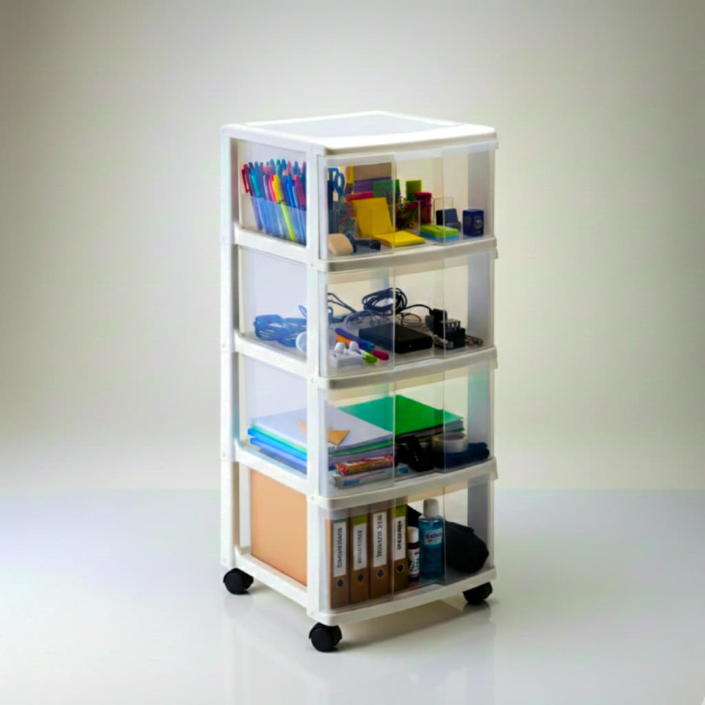Gaveteiro Organizador Porta Tudo Original Com Rodas Grande E 4 Gavetas