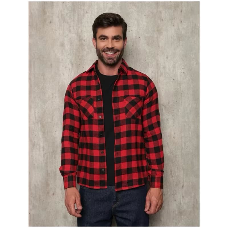 Camisa Xadrez Flenalado Básico  Masculino Manga Longa Festa Junina Inverno格子衬衫