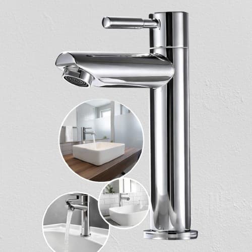 Torneira De Banheiro Inox Bica Baixa Cromado Luxo Lavabo Gourmet 1/4 volta