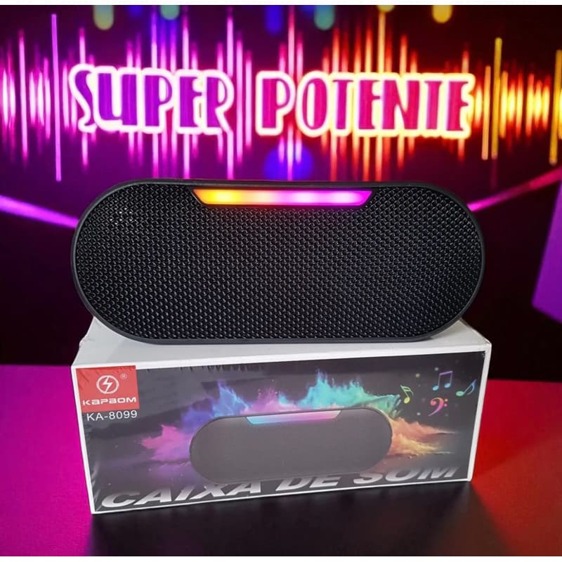 Caixa De Som Bluetooth Tws Slim Preta Preto 5v