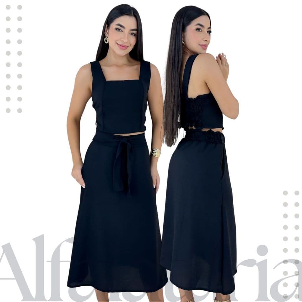 Conjunto Feminino Alfaiataria Cores Neutras Midi Sofisticado